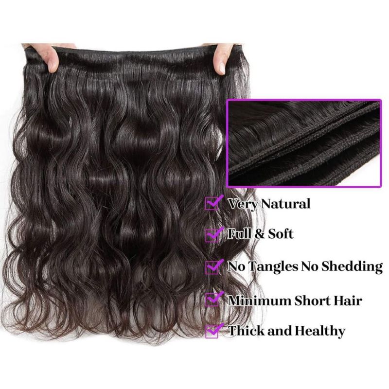Extensiones de Cabello AIMAKER 4 Paquetes 51-66 cm Ondulado Natural