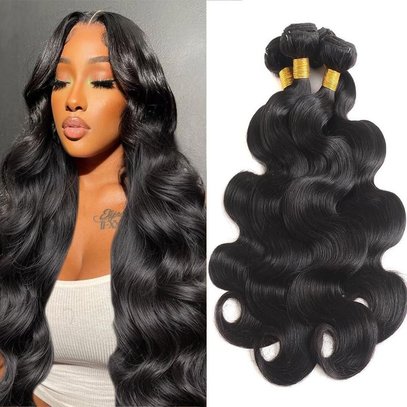 Extensiones de Cabello AIMAKER 4 Paquetes 51-66 cm Ondulado Natural