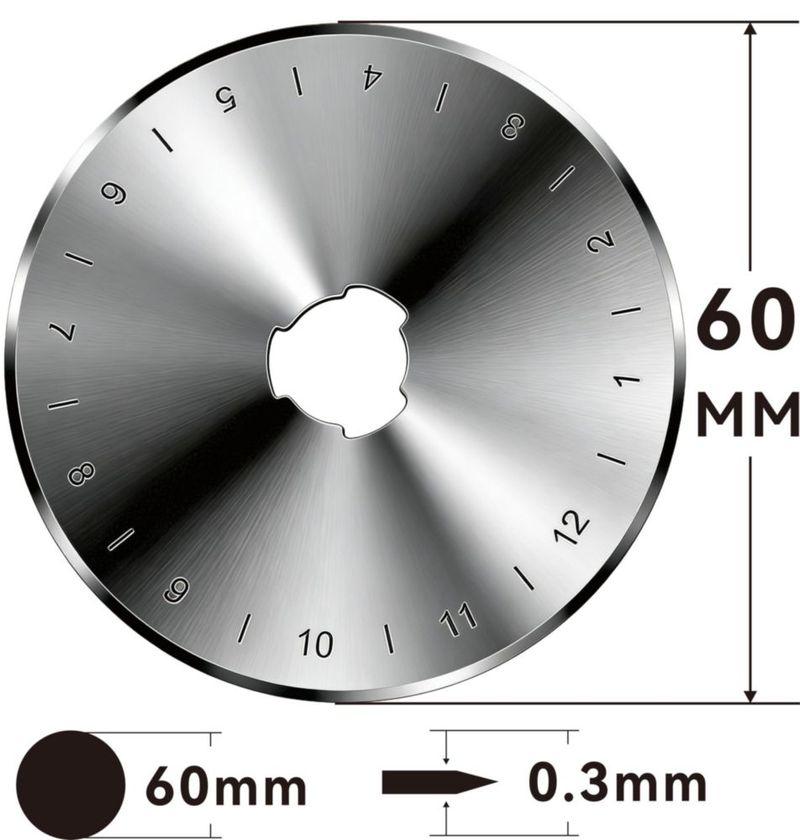 Cuchillas para Cortadora Rotativa SUBSTIGO Acero SKS-7 60 mm Paquete de 10