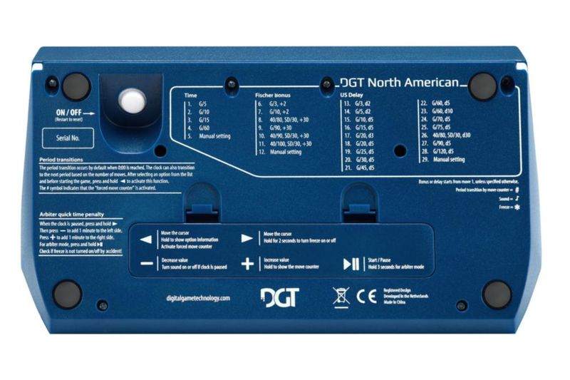 Temporizador DGT para Juego Norteamericano con 27 Configuraciones Preestablecidas