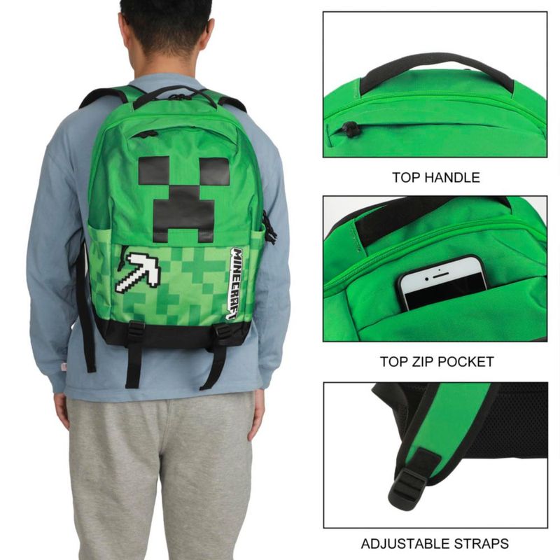 Mochila Bioworld Minecraft Creeper 445 cm Verde