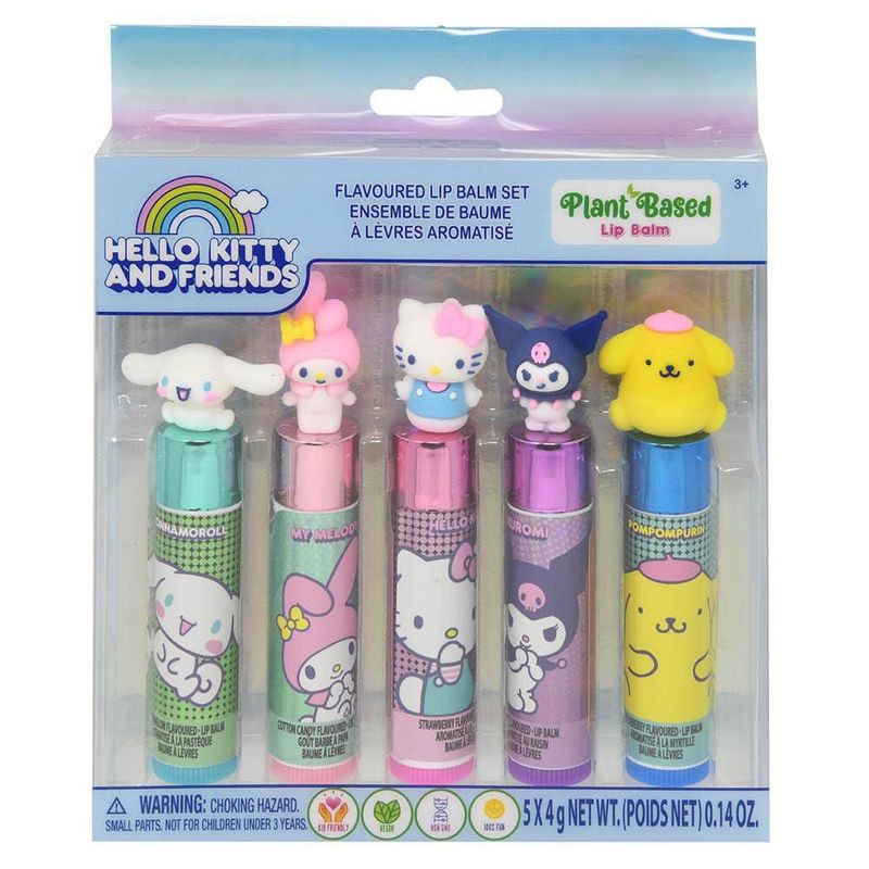 Set de 5 Bálsamos Labiales Townley Girl Hello Kitty a Base de Plantas