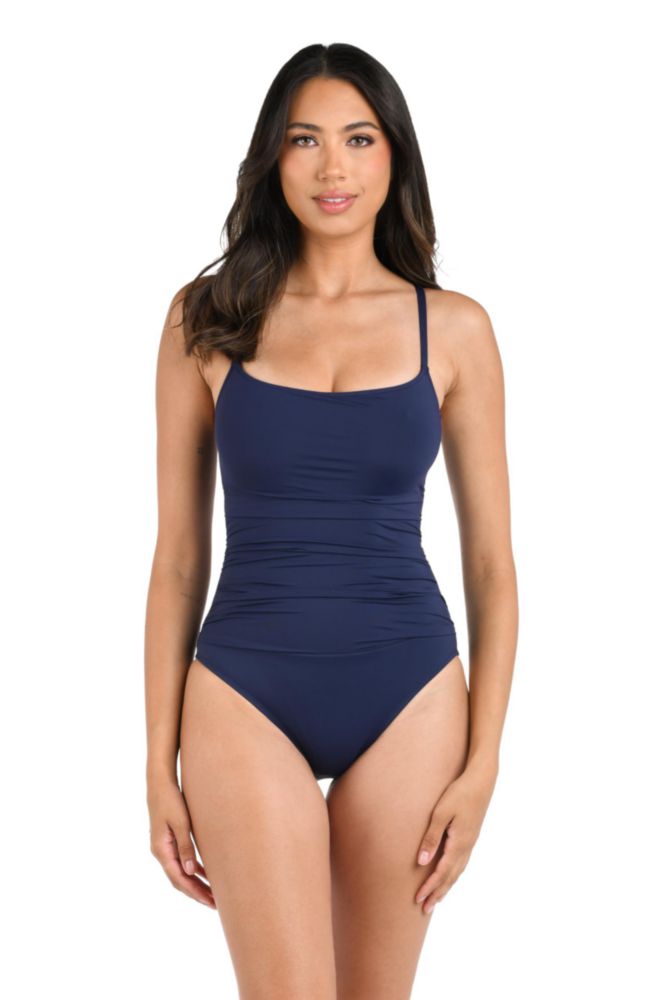 Traje de baño entero La Blanca Island color índigo talla 10