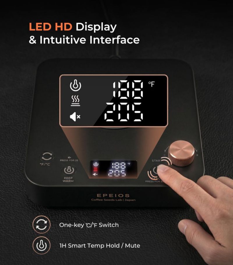 Hervidor Eléctrico Epeios Gooseneck 0.9L 1200W Control de Temperatura