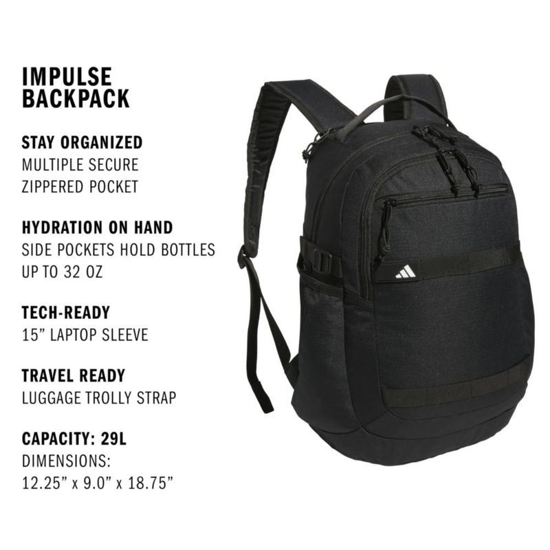 Mochila Adidas Impulse ligera y duradera con compartimento para laptop