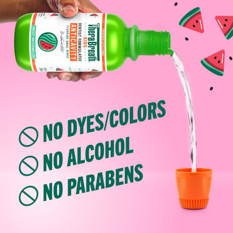 Enjuague Bucal Infantil TheraBreath Sandía Divertida Orgánica 473 ml Paquete de 2