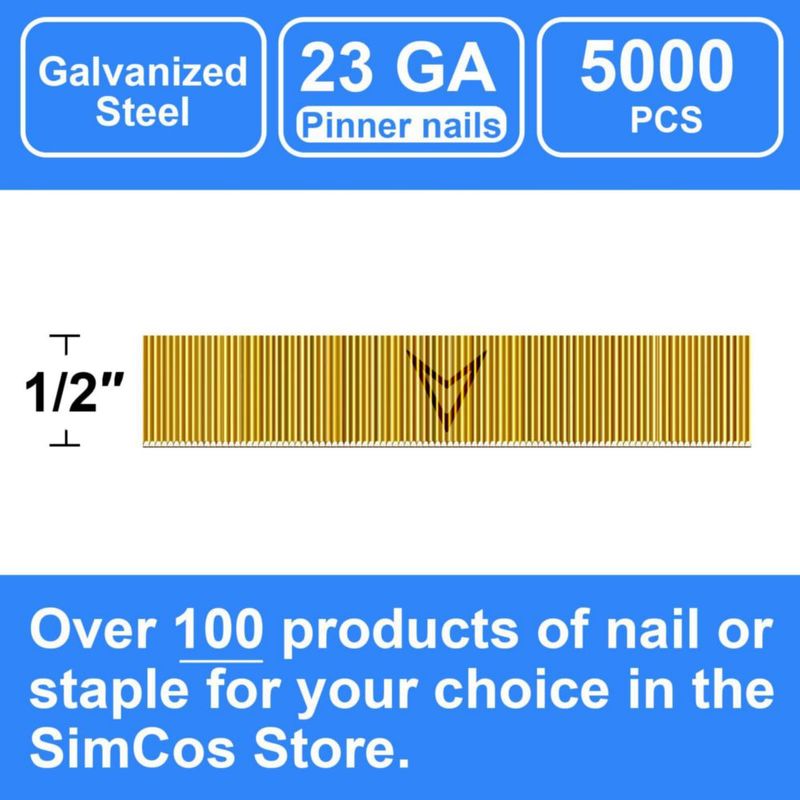 SimCos - Clavos sin cabeza de calibre 23 1/2 pulgada paquete de 5000