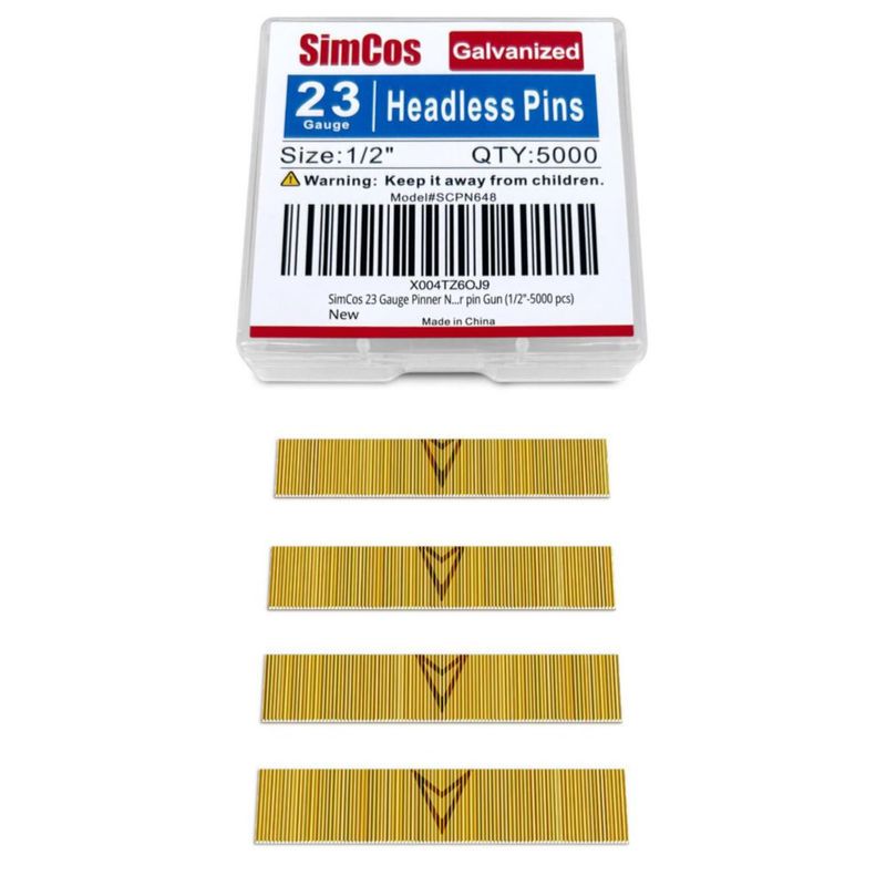 SimCos - Clavos sin cabeza de calibre 23 1/2 pulgada paquete de 5000