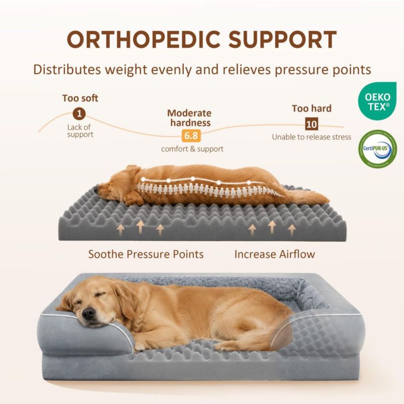 Cama ortopédica para perros Comfort Expression mediano impermeable gris