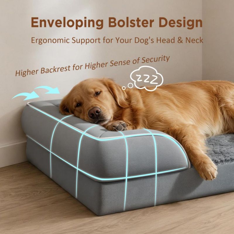 Cama ortopédica para perros Comfort Expression mediano impermeable gris