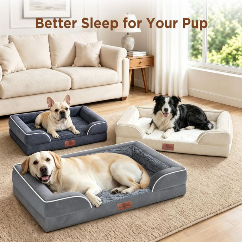 Cama ortopédica para perros Comfort Expression mediano impermeable gris
