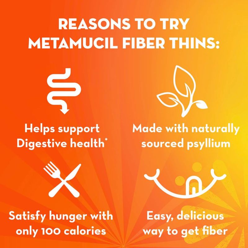 Fiber Thins Metamucil Sabor Canela 12x2 Paquetes 264 g