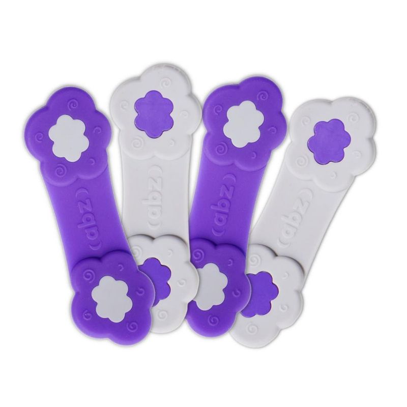 Juego de 4 sujetadores para pañales de tela InControl ABZ color morado
