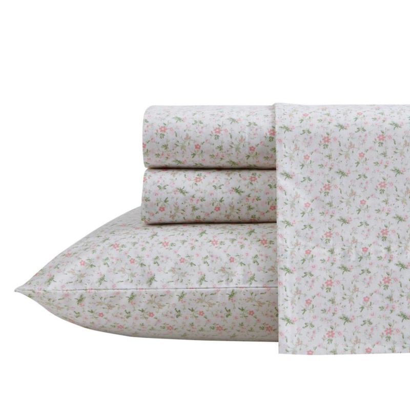 Juego de sábanas Laura Ashley Twin XL floral Evie Pink
