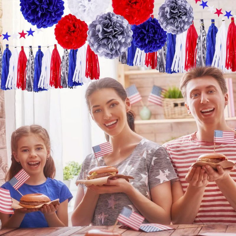 Kit de decoración patriótica Lansian 30 piezas rojo blanco y azul