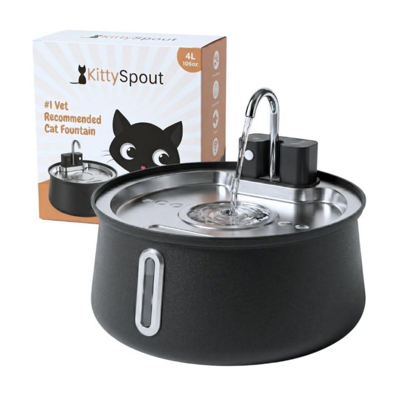 Fuente para Gatos KittySpout 4L Acero Inoxidable Sin Cable