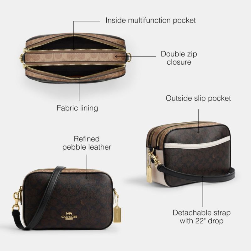 Bolso bandolera Coach 25x16x9 cm de cuero pebble refinado