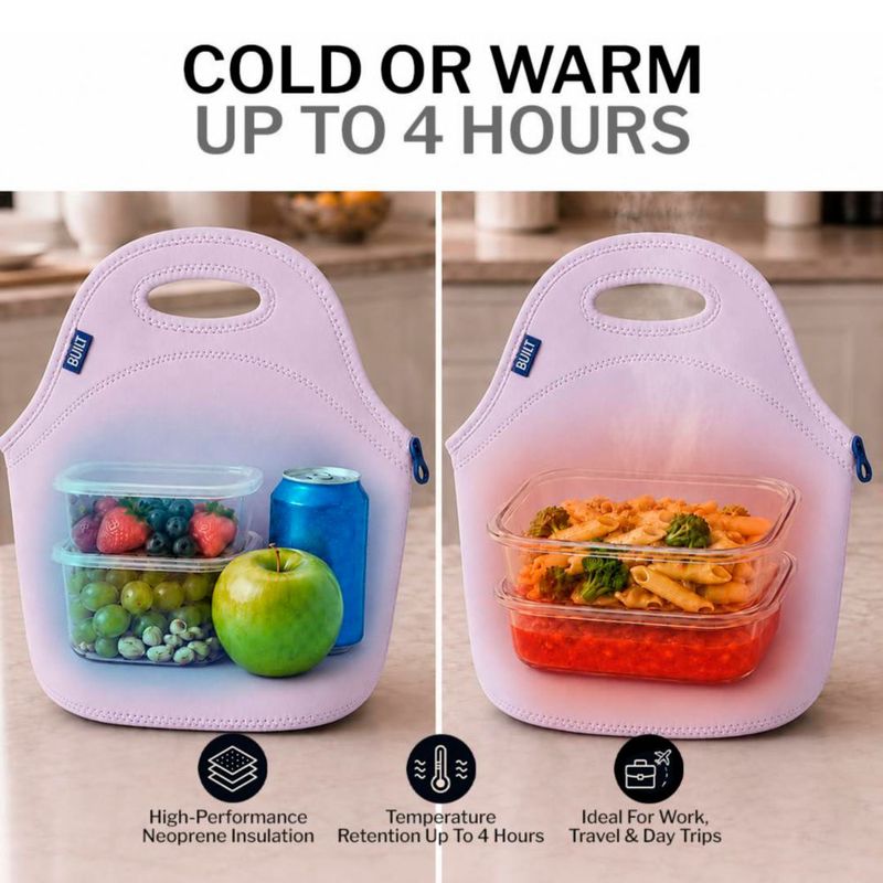 Bolsa de almuerzo Built de neopreno color lavanda