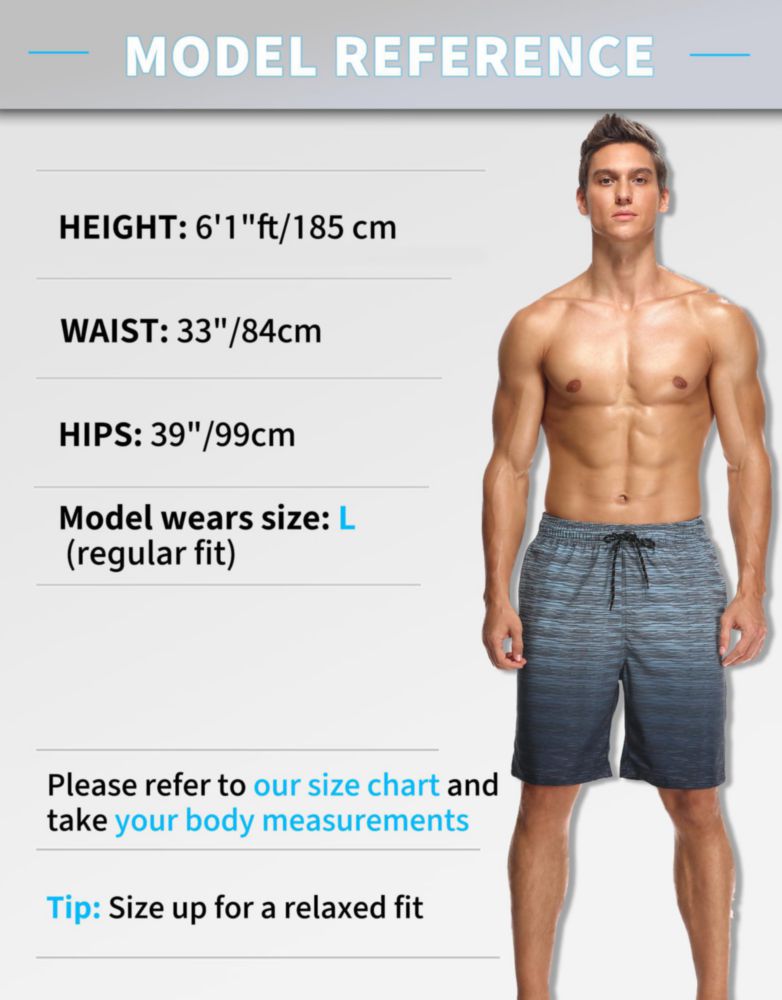 Pantalones de Baño Flytop XL Gris Degradado con Bolsillos con Cremallera