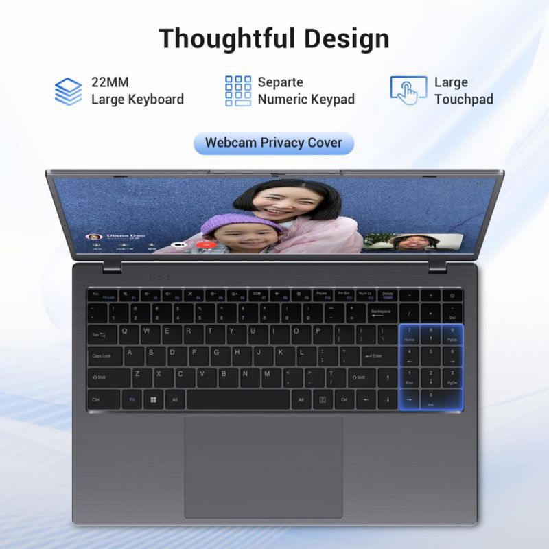 Portátil MAXVELTH 156" Full HD 8 GB RAM 256 GB SSD