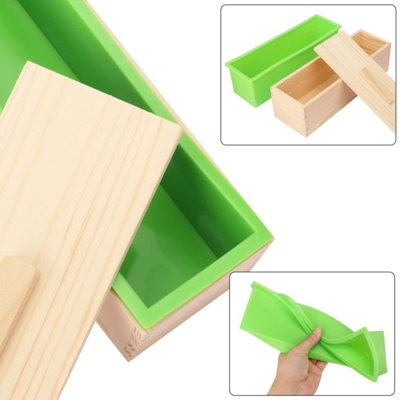 Molde de Jabón Geytetqi Pack de 6 - 12 L de Silicona y Madera