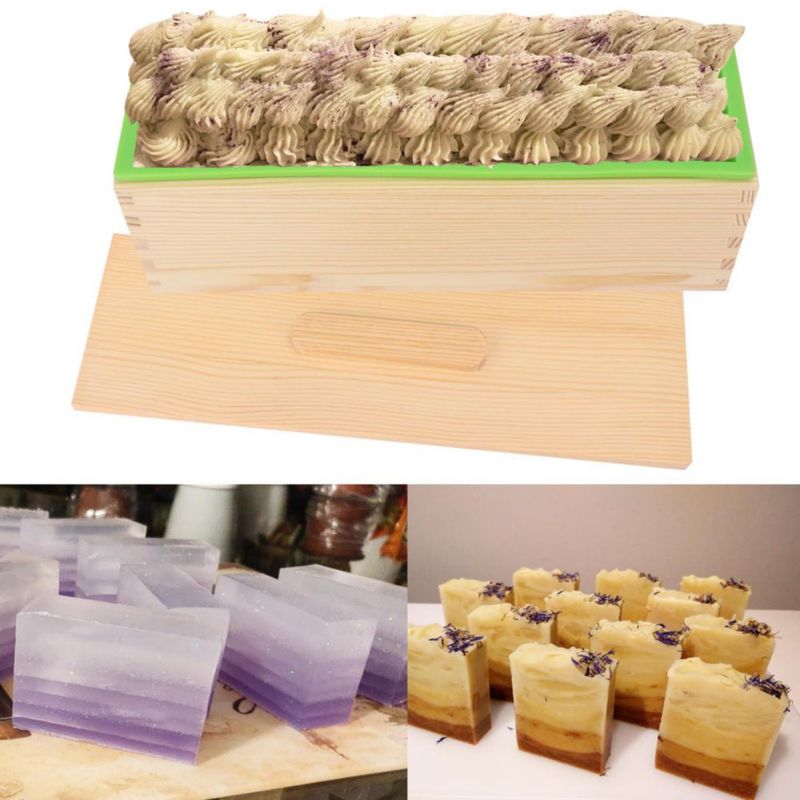 Molde de Jabón Geytetqi Pack de 6 - 12 L de Silicona y Madera