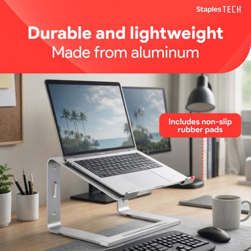 Soporte para portátil Staples TECH 28-43 cm Plateado