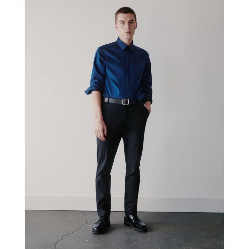 Pantalones Calvin Klein Modern Stretch Negro Resistente a Arrugas