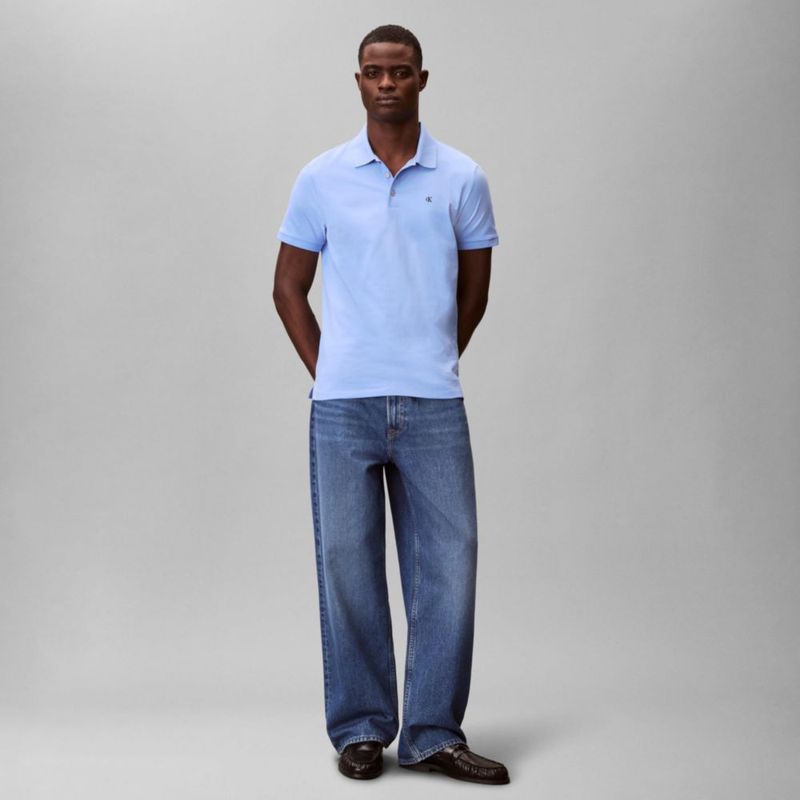 Camiseta Polo Calvin Klein de Algodón con Monograma