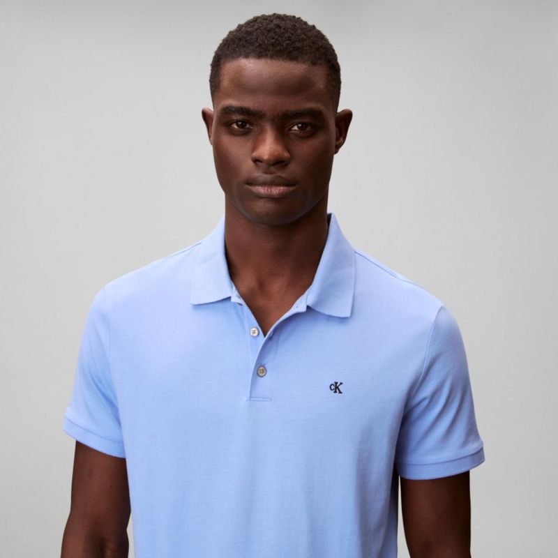 Camiseta Polo Calvin Klein de Algodón con Monograma