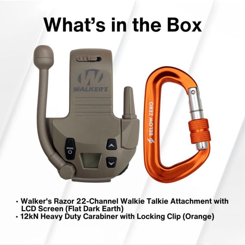 Accesorio para walkie talkie Walker's Razor de 22 canales con mosquetón