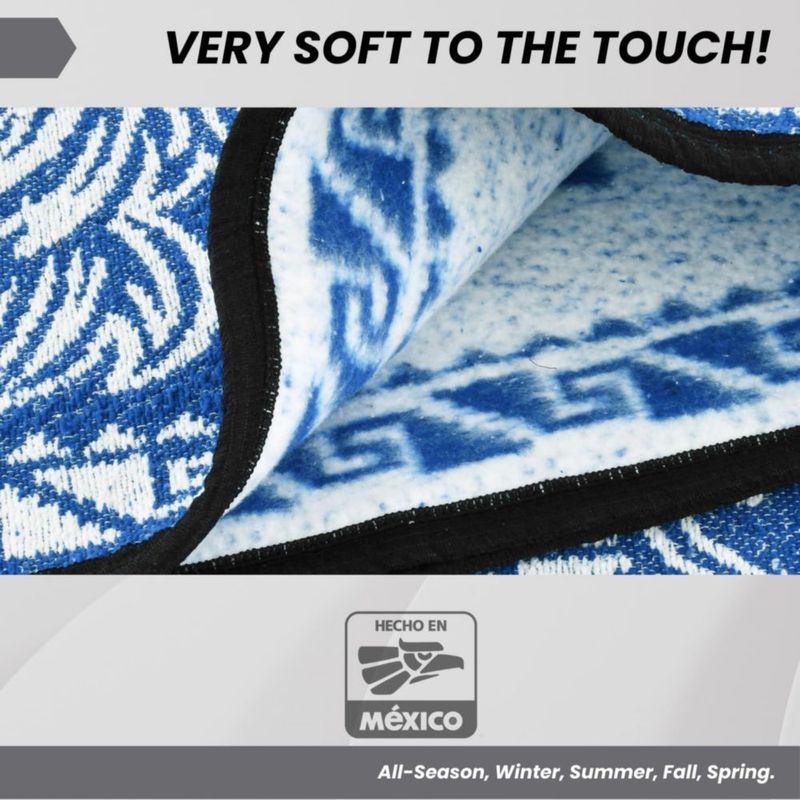 Poncho Artisans Bazaar 110 cm Gallo Azul Azteca