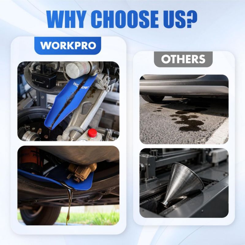 Embudo WORKPRO Flexible de Silicona azul de 37 cm