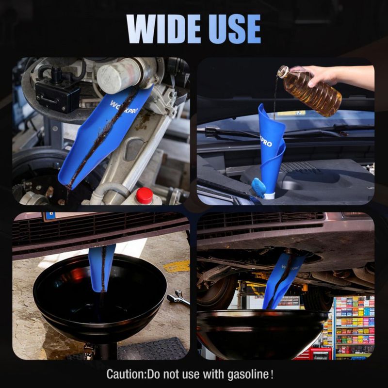 Embudo WORKPRO Flexible de Silicona azul de 37 cm