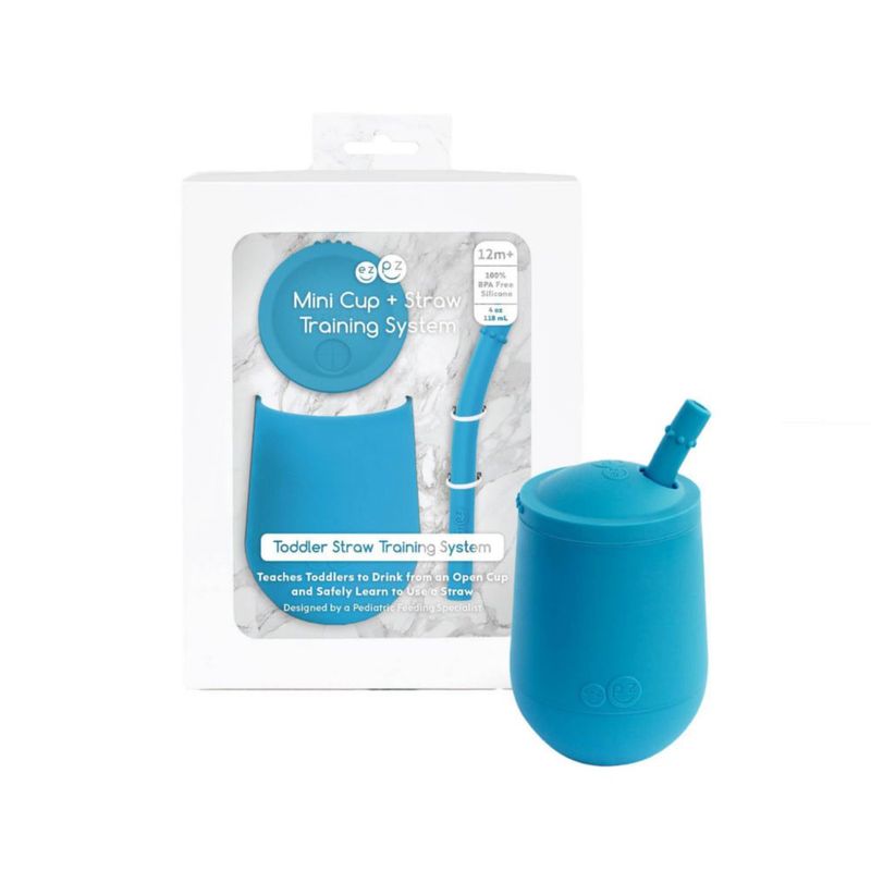 Vaso Mini ezpz + Pajilla (Azul)