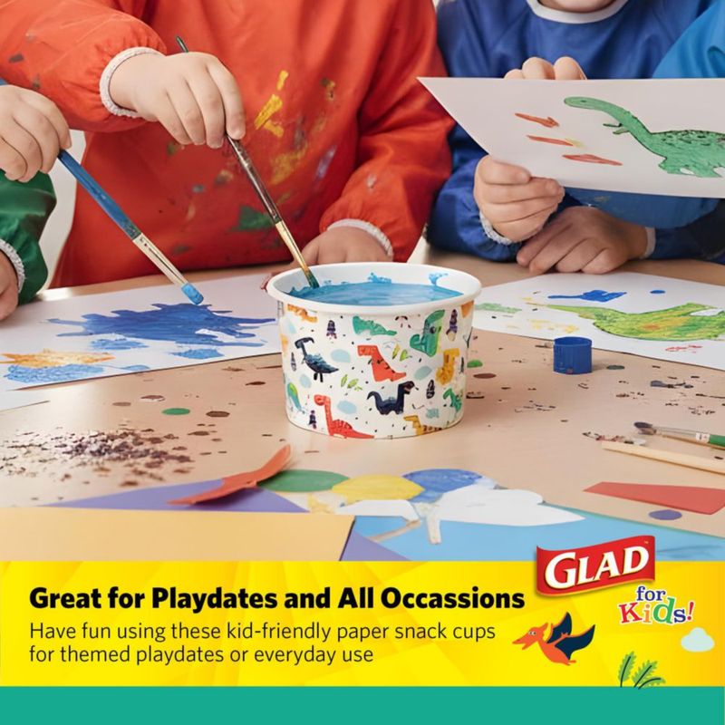 Tazones de papel Glad for Kids 177 ml Dinosaurios - Pack de 20