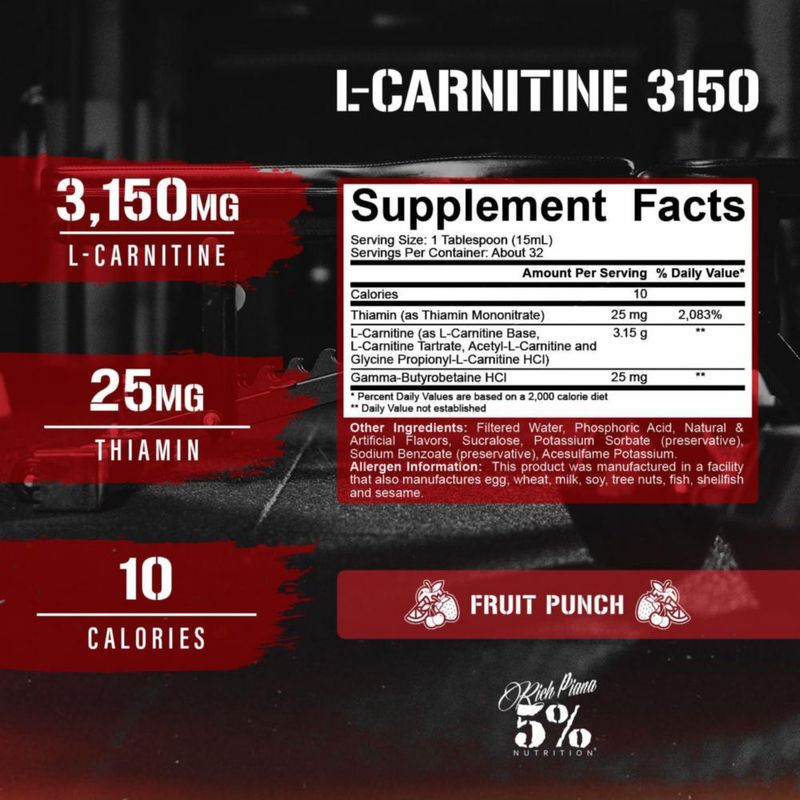 L-Carnitina Líquida 5% Nutrition Sabor Fruit Punch 473 ml