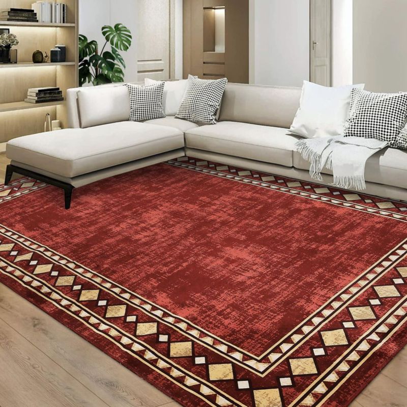 Alfombra de Área CAROMIO 122x183 cm Lavable Moderna Color Granate