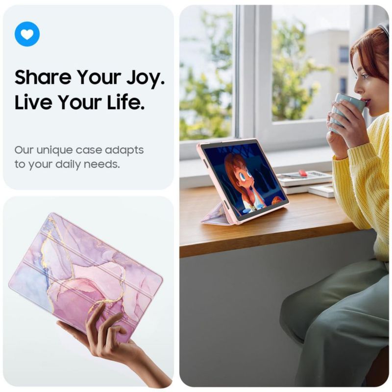 Funda Transparente FINTIE para Samsung Galaxy Tab A11+/A9+ de 11'' con Diseño de Mármol