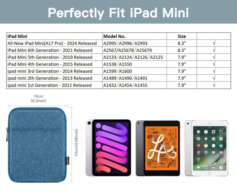 Funda para Tablet TiMOVO 23-24 cm Azul con Bolsillos