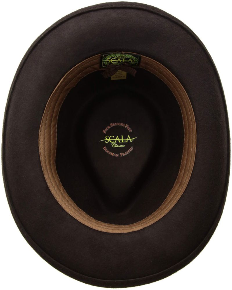 Sombrero Fedora Scala Classico de Lana Aplastable - Talla XL - Color Chocolate