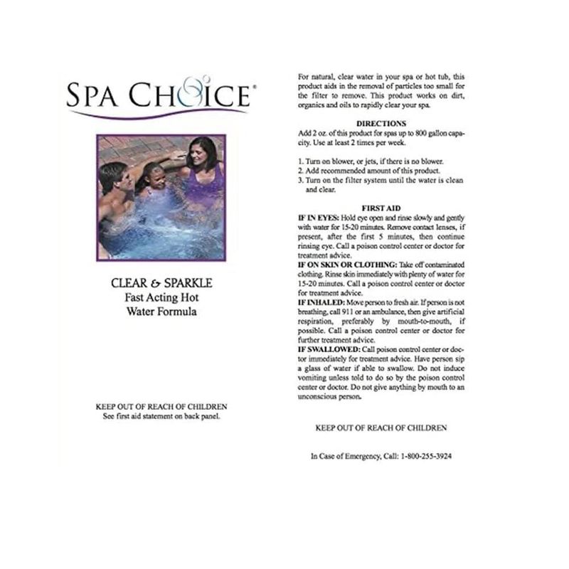 Clarificador para jacuzzi SpaChoice 473 ml (paquete de 4)