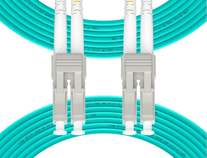 Cable de fibra Fibergaga 50 m OM3 Multimodo Dúplex LC a LC