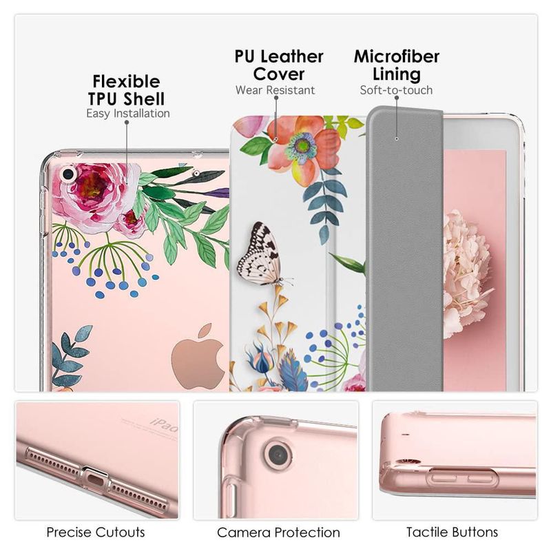 Funda para iPad MoKo 9ª/8ª/7ª generación - Flores aromáticas