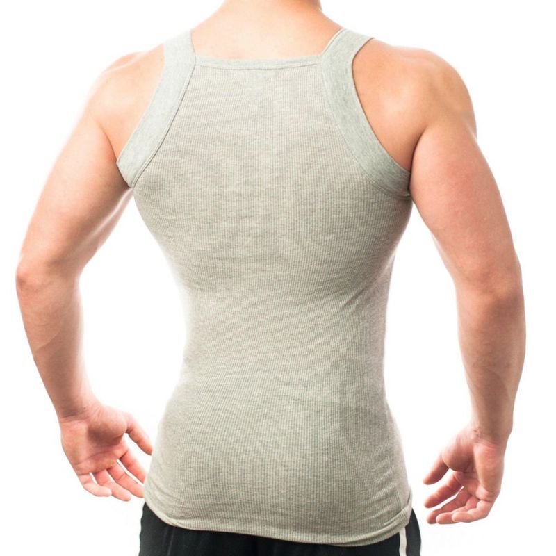 Camiseta sin mangas Different Touch M gris pack de 2 algodón ribeteado