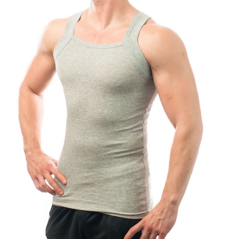 Camiseta sin mangas Different Touch M gris pack de 2 algodón ribeteado