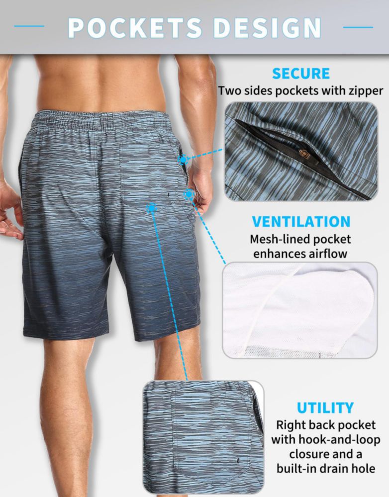 Bañador Flytop 3XL a rayas gris degradado con malla