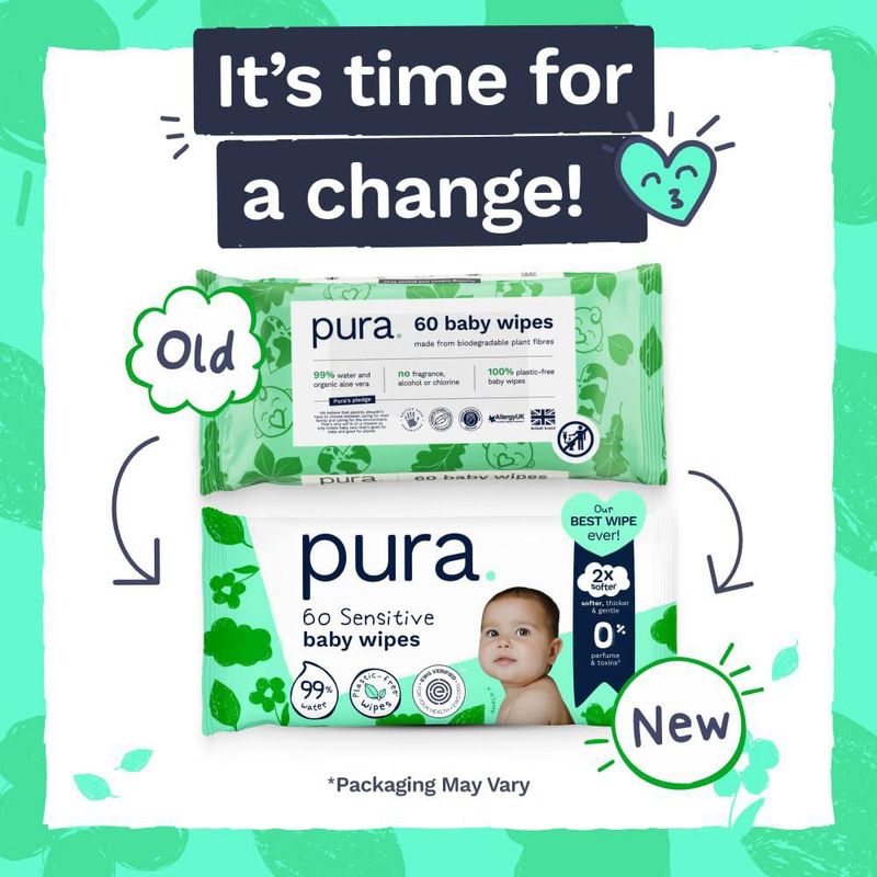 Toallitas Húmedas Pura 600 Unidades Sin Perfume para Piel Sensible con Aloe Vera