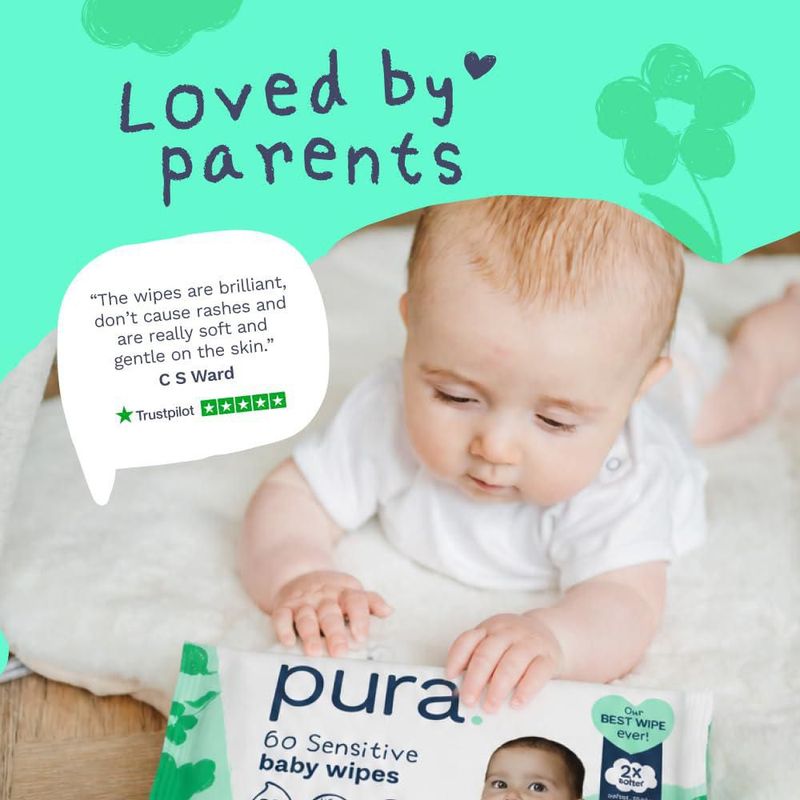 Toallitas Húmedas Pura 600 Unidades Sin Perfume para Piel Sensible con Aloe Vera