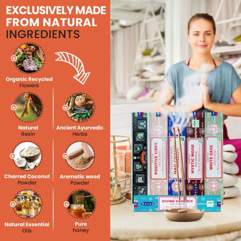Incienso Satya Pack de 6 Aromas Premium Surtidos
